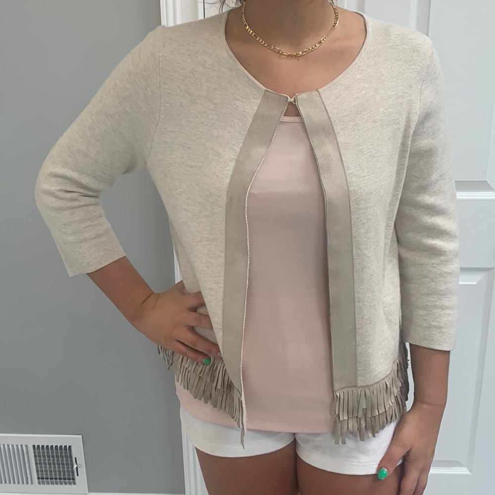 Chico’s Fringe Hem Soft Cardigan:Size 1 (M)